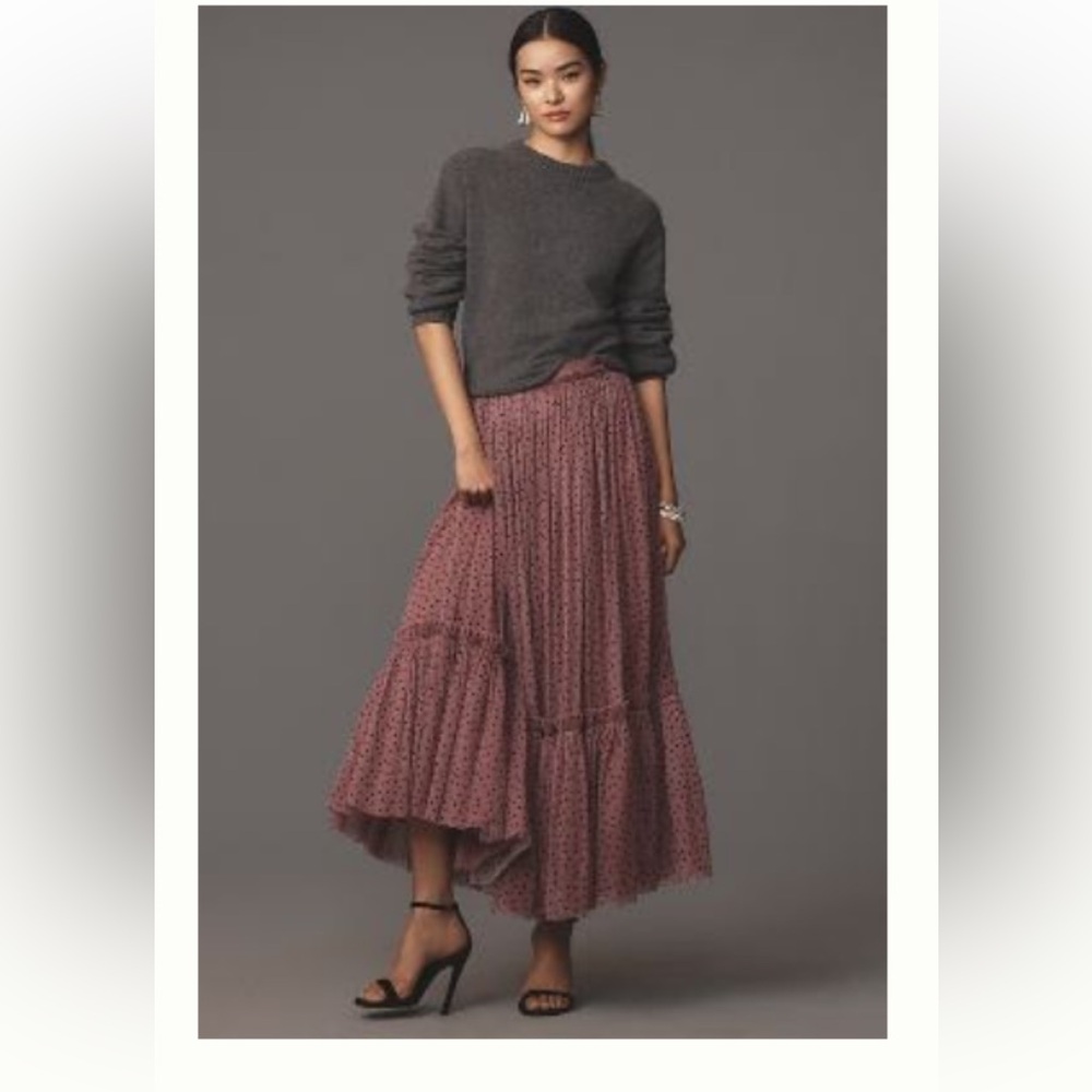 BY ANTHROPOLOGIE TIERED TULLE MAXI SKIRT
